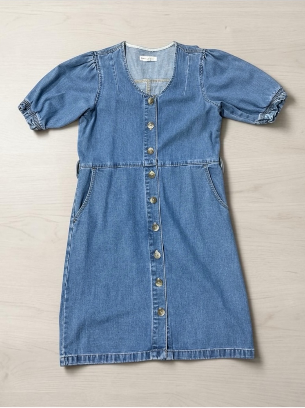 TNR Jeans Denim Button-Front Midi Dress in Light Blue Size Small EUC